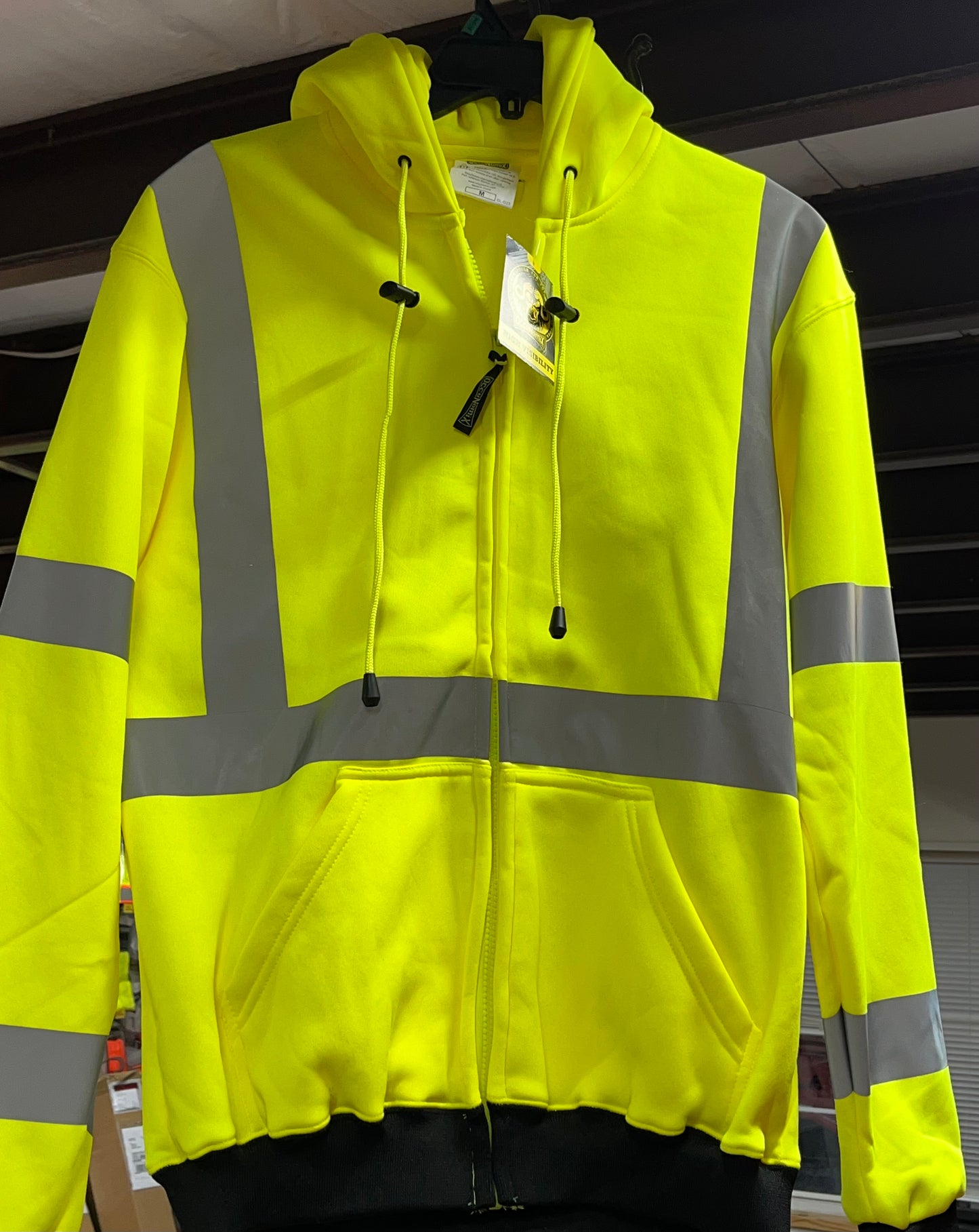 Hi Vis Zip up Jacket with Hoodie