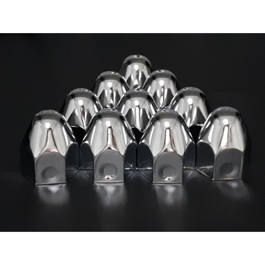 Chrome Nut Covers Singles or 10 pc. Set Straight Stud Piloted