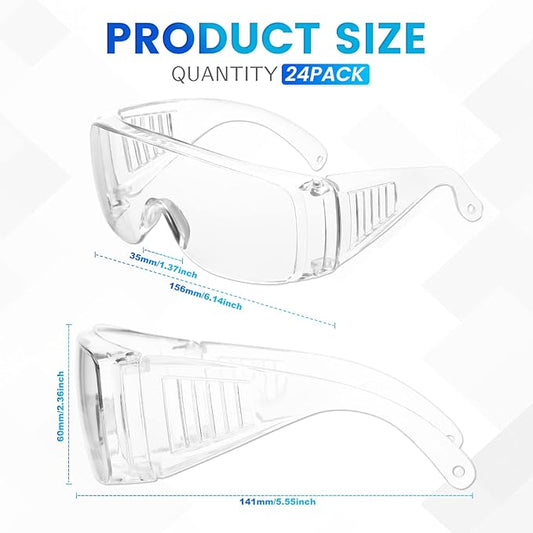 Safety Glasses Clear / or Over your glasses