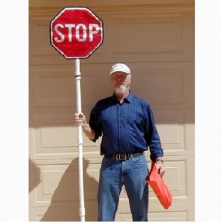 Stop-Slow Sign, 18" Reflective Rollup